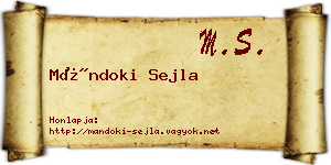 Mándoki Sejla névjegykártya